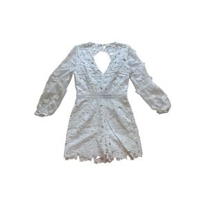 Boston Proper White Lace Romper